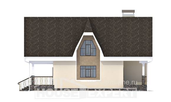 125-001-Л Проект двухэтажного дома с мансардным этажом, недорогой загородный дом из газобетона Малоярославец, House Expert
