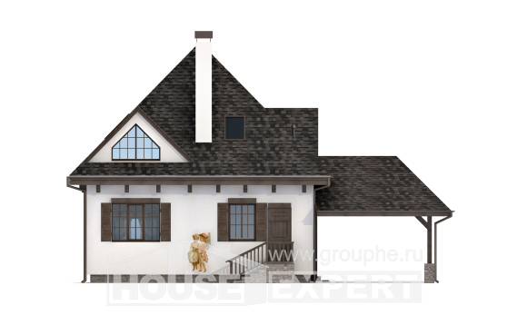 110-002-Л Проект двухэтажного дома с мансардой, гараж, классический загородный дом из бризолита Балабаново, House Expert