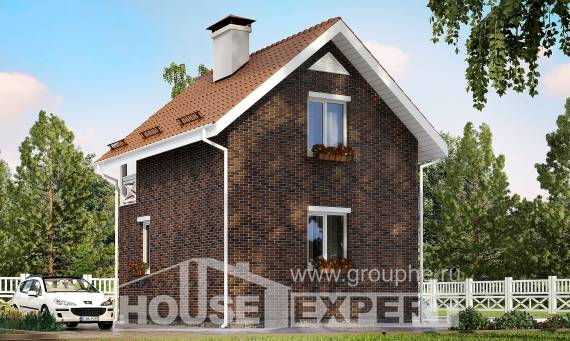 045-001-Л Проект двухэтажного дома мансардный этаж, современный домик из арболита Козельск, House Expert