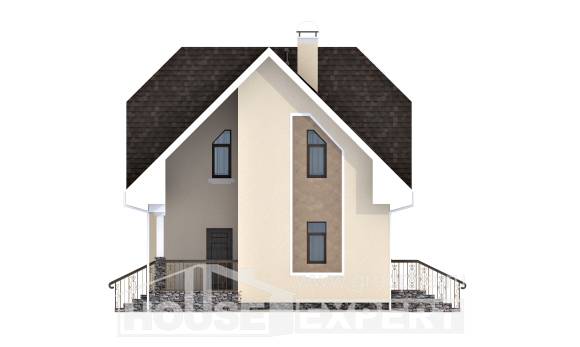 125-001-Л Проект двухэтажного дома мансардный этаж, недорогой дом из бризолита Таруса, House Expert