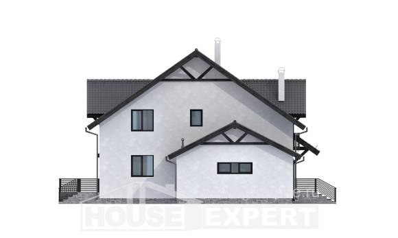 290-003-П Проект двухэтажного дома мансардой, большой коттедж из теплоблока Малоярославец, House Expert