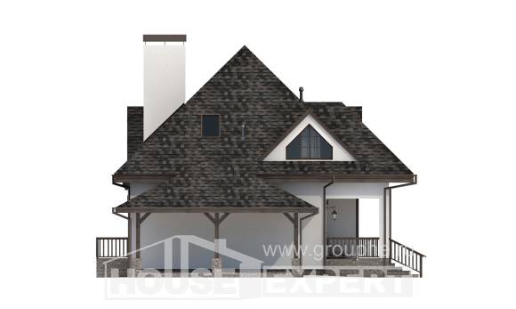 110-002-Л Проект двухэтажного дома мансардой и гаражом, уютный загородный дом из газобетона Боровск, House Expert