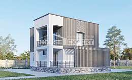 150-017-П Проект двухэтажного дома, скромный коттедж из газосиликатных блоков Таруса, House Expert