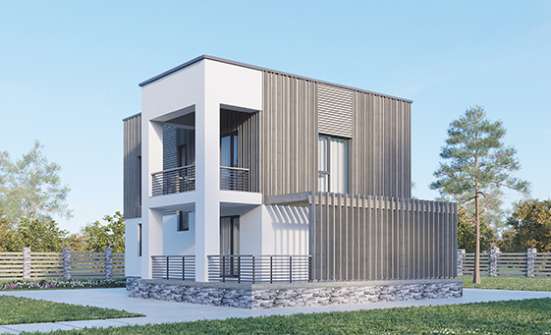 150-017-П Проект двухэтажного дома, современный коттедж из керамзитобетонных блоков, Балабаново