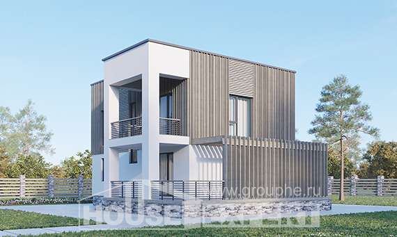 150-017-П Проект двухэтажного дома, простой домик из керамзитобетонных блоков Малоярославец, House Expert