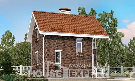 045-001-Л Проект двухэтажного дома с мансардой, компактный домик из бризолита Таруса, House Expert