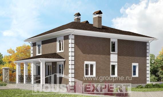 185-002-П Проект двухэтажного дома, современный коттедж из пеноблока Ермолино, House Expert