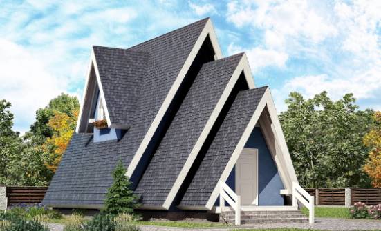 100-002-П Проект двухэтажного дома с мансардным этажом, уютный домик из дерева, Балабаново