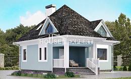 110-001-Л Проект двухэтажного дома мансардный этаж, уютный дом из пеноблока Обнинск, House Expert