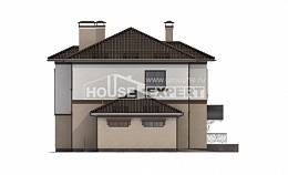 290-004-Л Проект двухэтажного дома, гараж, современный загородный дом из кирпича, Малоярославец