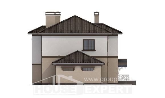 290-004-Л Проект двухэтажного дома и гаражом, большой загородный дом из кирпича Козельск, House Expert