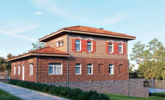 380-002-Л Проект трехэтажного дома, гараж, современный загородный дом из кирпича Балабаново | Проекты домов от House Expert