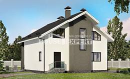150-005-Л Проект двухэтажного дома мансардой, красивый коттедж из арболита Балабаново, House Expert