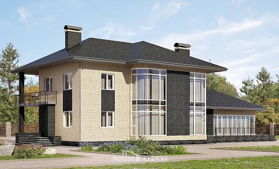 305-003-Л Проект двухэтажного дома, большой дом из газосиликатных блоков Малоярославец | Проекты домов от House Expert