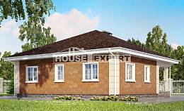 100-001-Л Проект одноэтажного дома, красивый загородный дом из поризованных блоков Людиново, House Expert