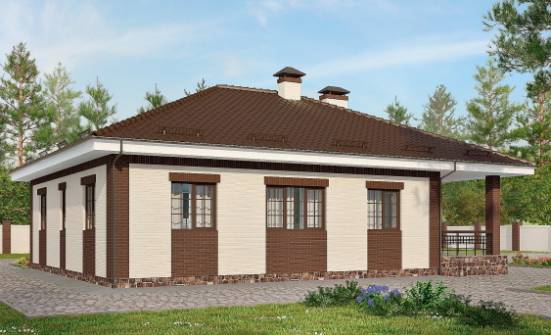 160-015-П Проект одноэтажного дома, гараж, простой домик из блока Таруса | Проекты домов от House Expert