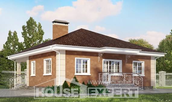 100-001-Л Проект одноэтажного дома, классический загородный дом из газосиликатных блоков Боровск, House Expert