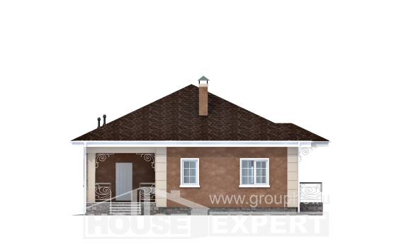 100-001-Л Проект одноэтажного дома, классический домик из газобетона, Таруса
