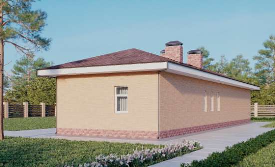110-006-Л Проект бани из газосиликатных блоков Боровск | Проекты одноэтажных домов от House Expert