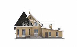 250-001-Л Проект двухэтажного дома мансардой и гаражом, классический дом из газосиликатных блоков, Калуга