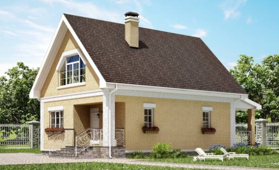 130-004-П Проект двухэтажного дома с мансардой, простой дом из газосиликатных блоков Ермолино | Проекты домов от House Expert