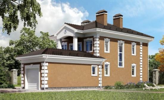 150-006-П Проект двухэтажного дома и гаражом, классический домик из газосиликатных блоков Козельск | Проекты домов от House Expert