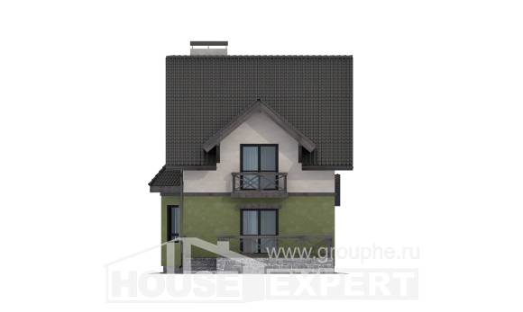120-003-П Проект двухэтажного дома с мансардой, компактный домик из твинблока Боровск, House Expert