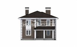 185-002-П Проект двухэтажного дома, красивый домик из теплоблока Козельск, House Expert
