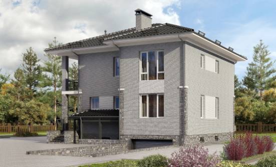275-004-П Проект трехэтажного дома и гаражом, классический домик из кирпича Боровск | Проекты домов от House Expert
