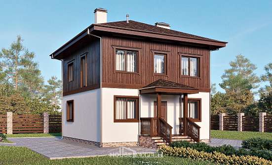 100-006-Л Проект двухэтажного дома, уютный дом из газосиликатных блоков Ермолино | Проекты домов от House Expert