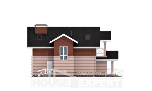 155-009-Л Проект двухэтажного дома мансардой, классический коттедж из поризованных блоков, Балабаново