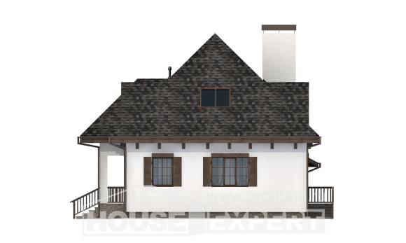 110-002-Л Проект двухэтажного дома с мансардным этажом и гаражом, простой коттедж из керамзитобетонных блоков Ермолино, House Expert