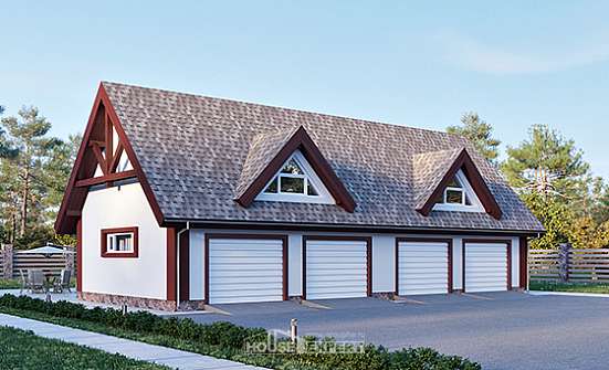 145-002-Л Проект гаража из пеноблока Козельск | Проекты домов от House Expert