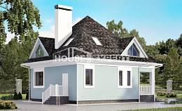 110-001-Л Проект двухэтажного дома мансардный этаж, скромный загородный дом из твинблока Калуга, House Expert