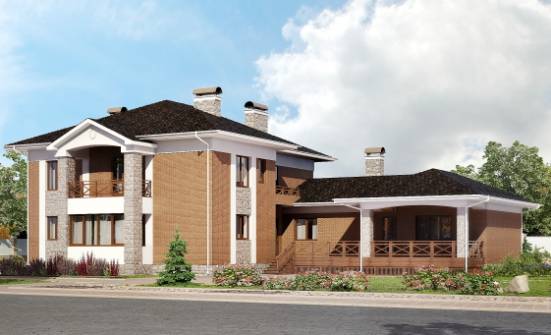 520-002-Л Проект трехэтажного дома, гараж, красивый домик из поризованных блоков Ермолино | Проекты домов от House Expert