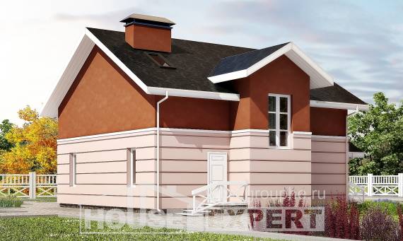 155-009-Л Проект двухэтажного дома с мансардой, бюджетный дом из газобетона Обнинск, House Expert