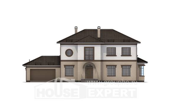 290-004-Л Проект двухэтажного дома и гаражом, большой загородный дом из кирпича, Балабаново