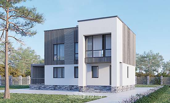 150-017-П Проект двухэтажного дома, бюджетный загородный дом из блока Козельск | Проекты домов от House Expert