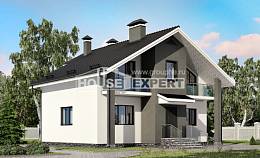 150-005-Л Проект двухэтажного дома с мансардным этажом, простой загородный дом из арболита Калуга, House Expert