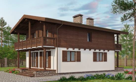 150-016-Л Проект двухэтажного дома с мансардой, уютный коттедж из газосиликатных блоков Боровск | Проекты домов от House Expert