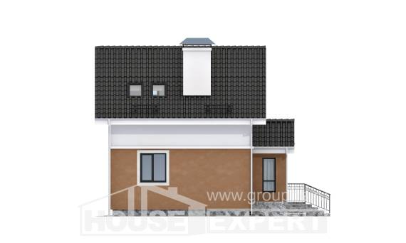 070-001-Л Проект двухэтажного дома мансардой, махонький коттедж из теплоблока, Козельск