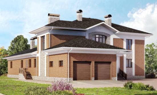 520-002-Л Проект трехэтажного дома и гаражом, просторный коттедж из газобетона, Ермолино