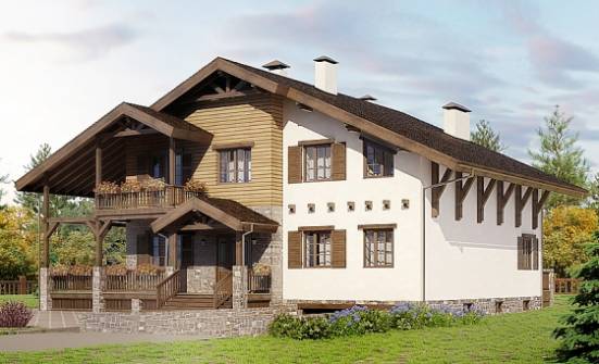 400-004-П Проект трехэтажного дома с мансардным этажом и гаражом, огромный коттедж из кирпича, Калуга