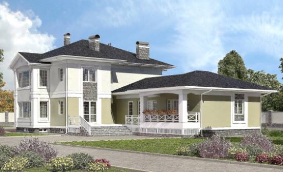 620-001-Л Проект трехэтажного дома и гаражом, большой дом из керамзитобетонных блоков Балабаново | Проекты домов от House Expert