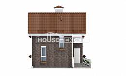 045-001-Л Проект двухэтажного дома с мансардным этажом, крохотный коттедж из газосиликатных блоков Балабаново, House Expert