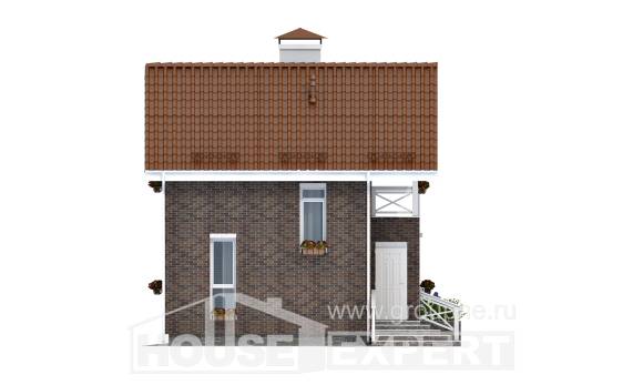 045-001-Л Проект двухэтажного дома с мансардным этажом, крохотный коттедж из газосиликатных блоков Балабаново, House Expert