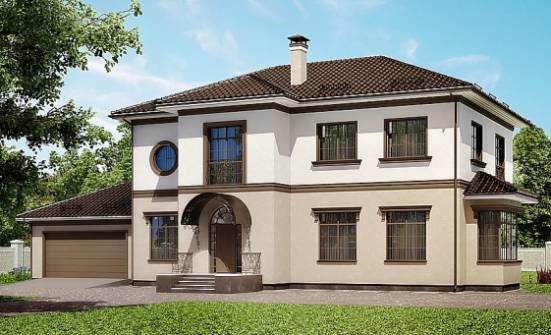 290-004-Л Проект двухэтажного дома и гаражом, большой дом из кирпича, Ермолино