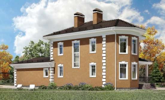150-006-П Проект двухэтажного дома и гаражом, доступный загородный дом из поризованных блоков, Ермолино