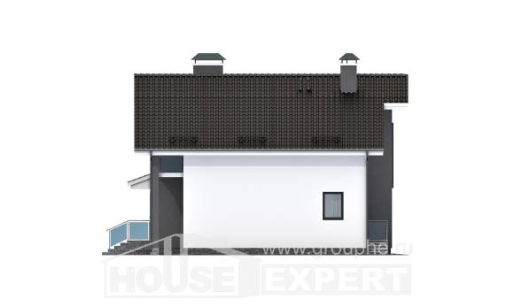 150-005-Л Проект двухэтажного дома с мансардой, недорогой коттедж из керамзитобетонных блоков Балабаново, House Expert