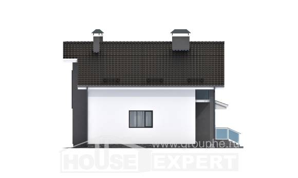 150-005-Л Проект двухэтажного дома мансардой, уютный коттедж из поризованных блоков Обнинск, House Expert